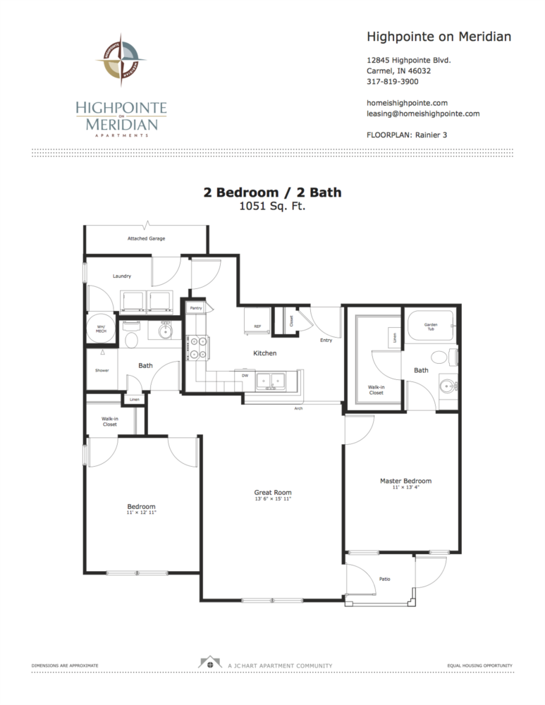 Rainier 3 2 Bedroom Floor Plan Highpointe on Meridian Apartments
